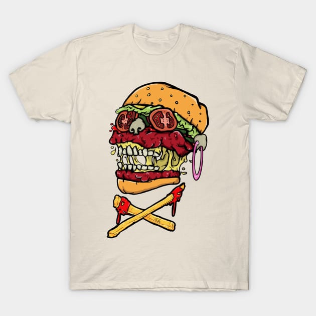 Death Burgers T-Shirt by freezethecomedian